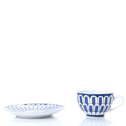 Hermes Porcelain Bleus d'Ailleurs Tea Cup And Saucer Set Of 2 3 of 8
