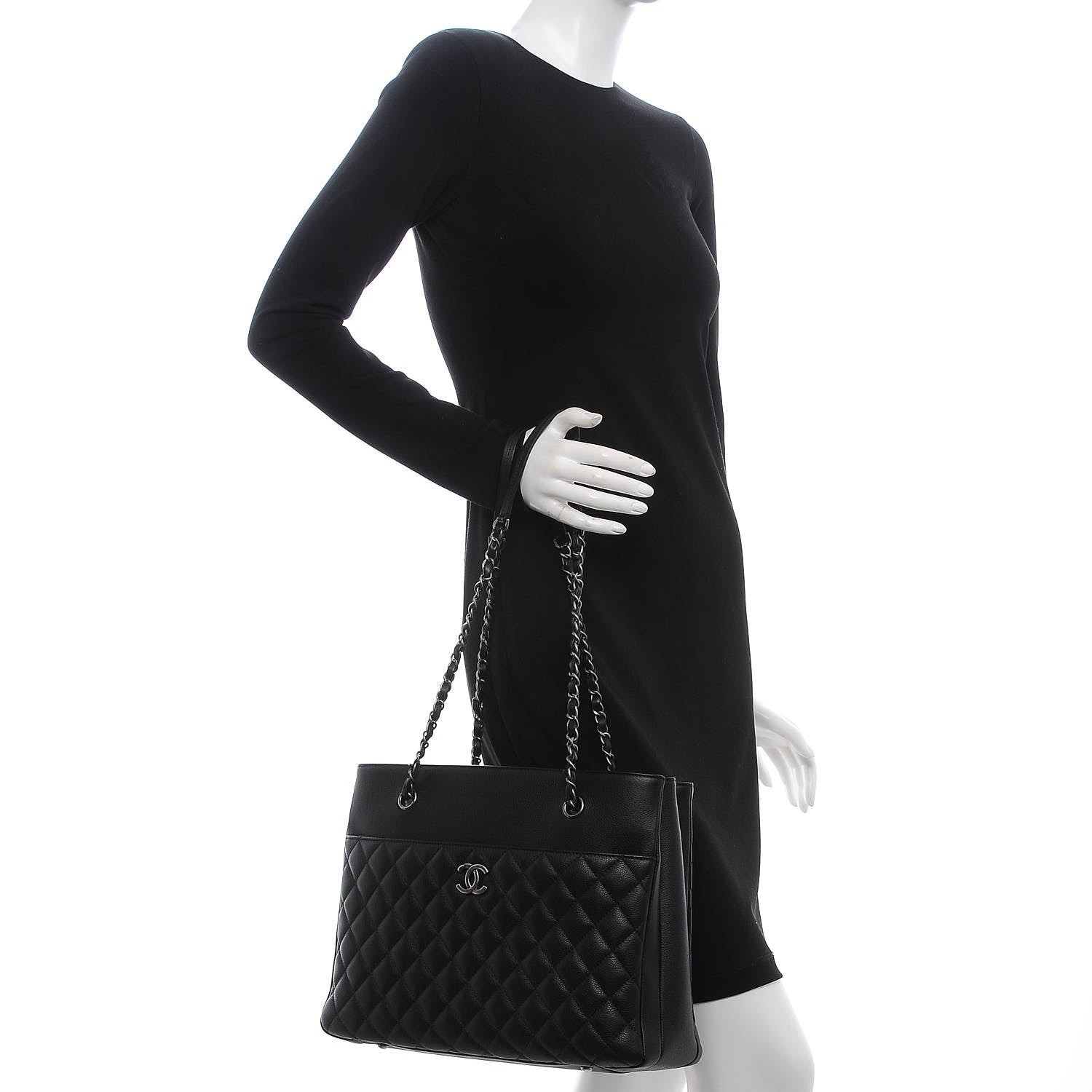Chanel Caviar Quilted Urban Companion Shopping Tote Black 2 of 7