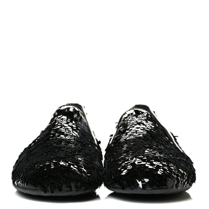 Chanel Sequin CC Loafers 37.5 Black 4 of 10