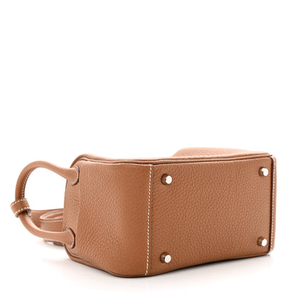 Hermes Taurillon Clemence Mini Lindy 20 Gold 4 of 11