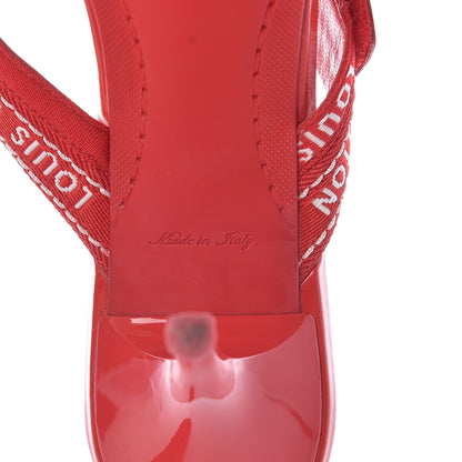 Louis Vuitton Patent Ribbon Slide Sandal 38.5 Red 10 of 15