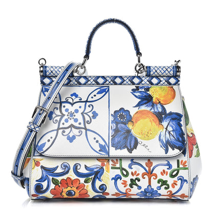 Dolce & Gabbana Dauphine Majolica Print Medium Miss Sicily Satchel Multicolor 1 of 8