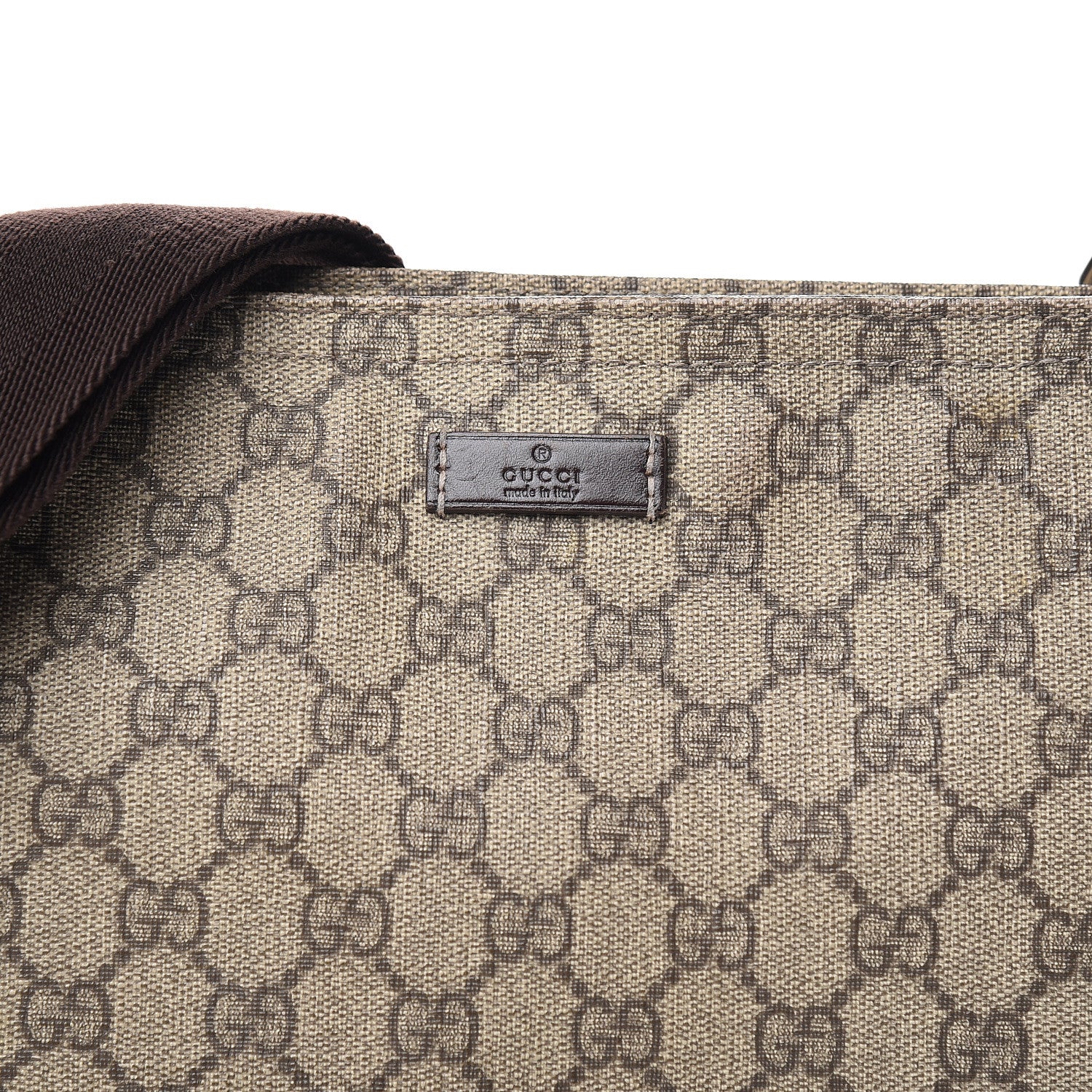 Gucci GG Supreme Monogram Medium Flat Messenger Bag Dark Brown 9 of 9