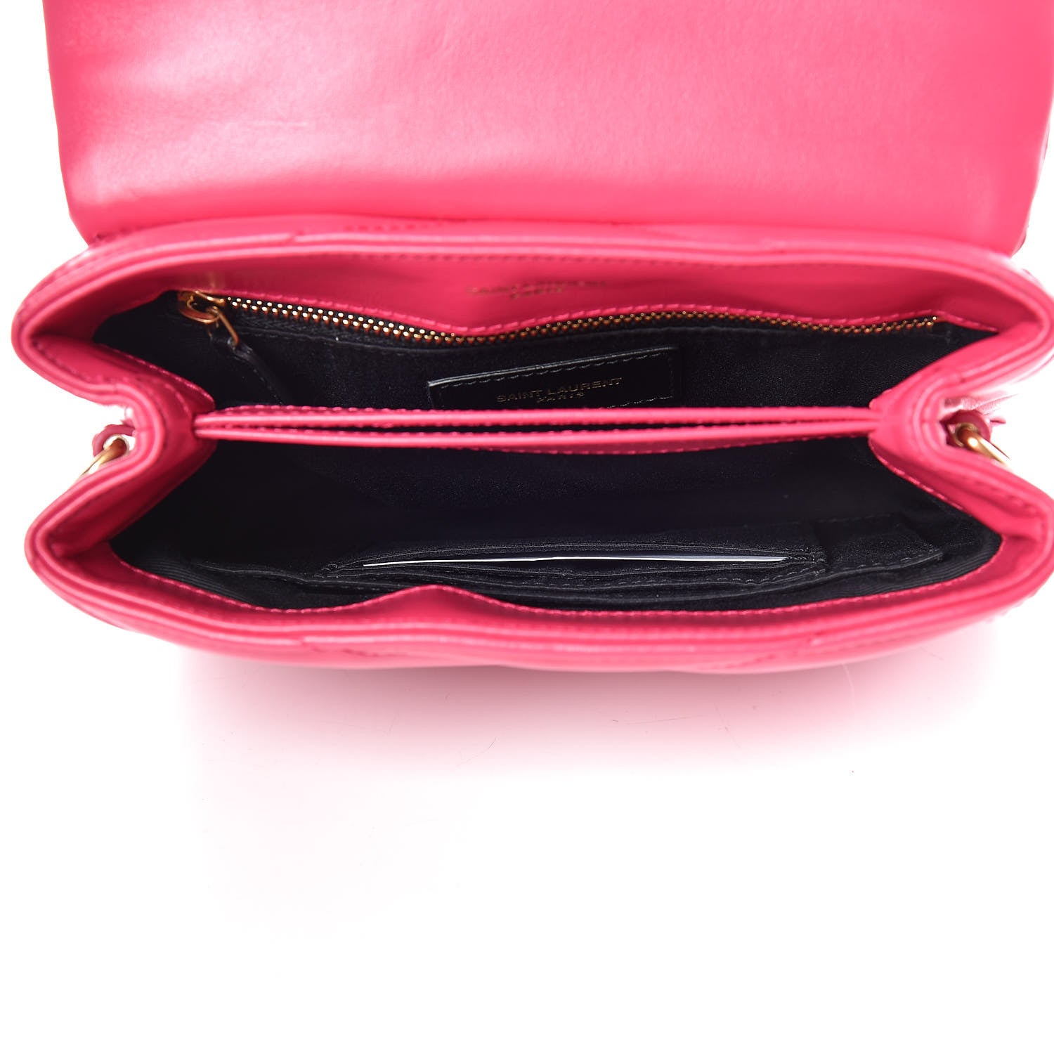 Saint Laurent Calfskin Y Quilted Monogram Toy Loulou Crossbody Bag Freesia 7 of 13