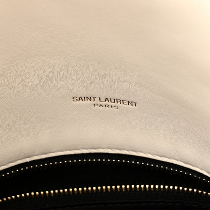 Saint Laurent Boucle Tweed Quilted Small Loulou Puffer Monogram Chain Satchel Crema Soft 7 of 11