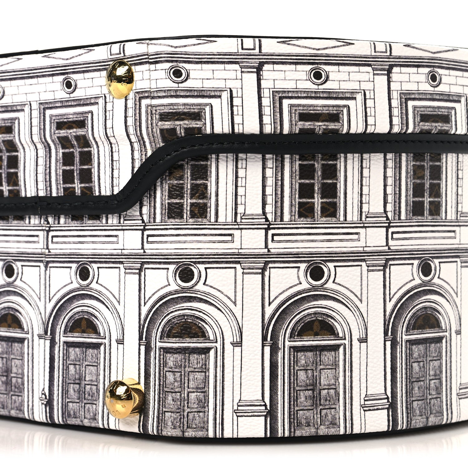 Louis Vuitton X FORNASETTI Calfskin Architettura Petite Boite Chapeau White Black 9 of 9