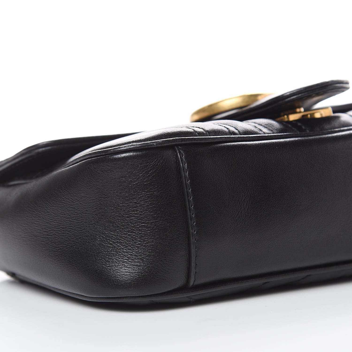 Gucci Calfskin Matelasse Mini GG Marmont Shoulder Bag Black 8 of 11