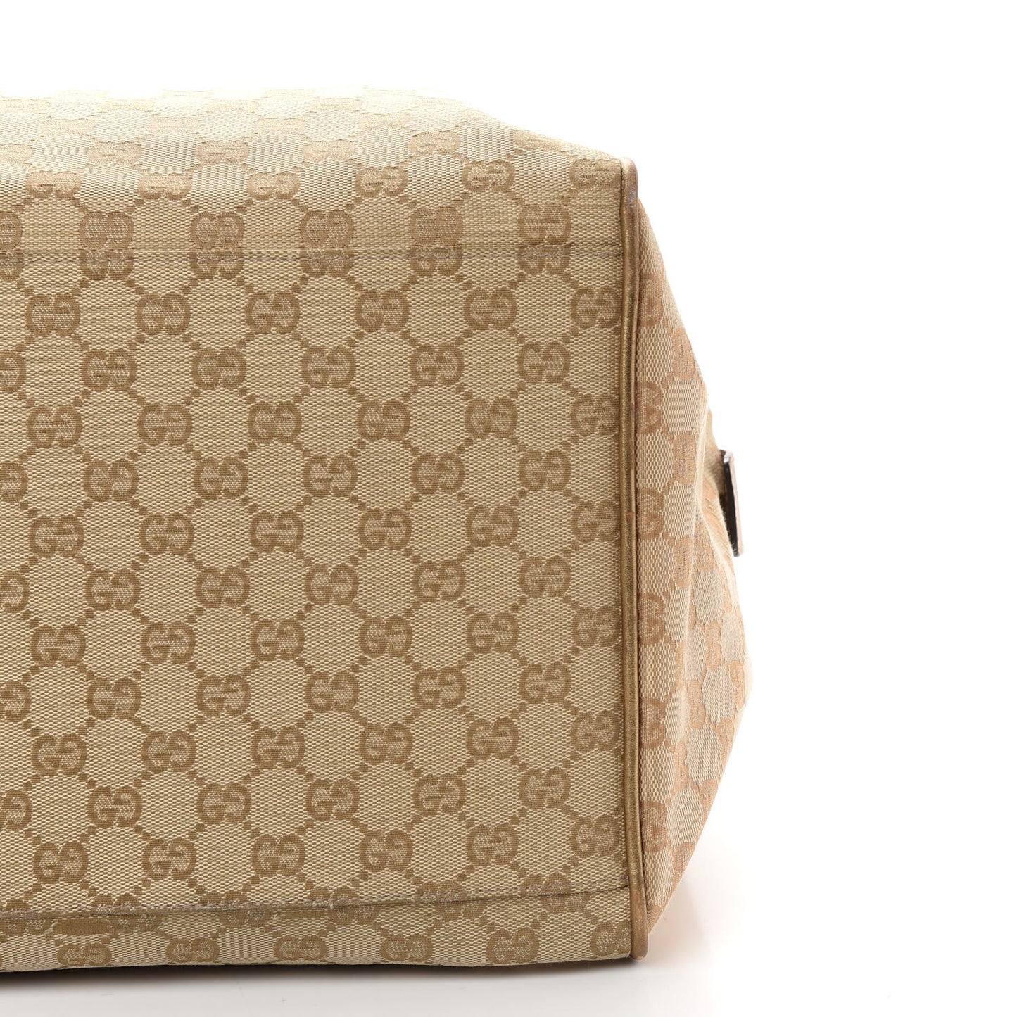 GG Monogram Web Medium Collapsible Carry On Duffle Beige Gold