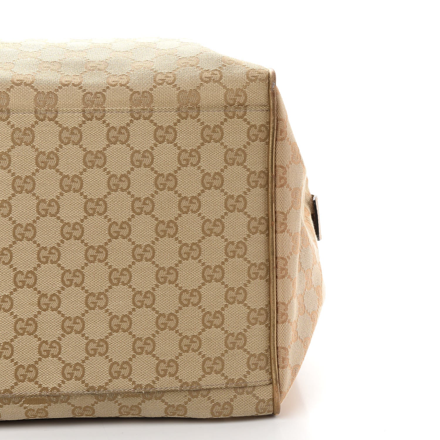 Gucci GG Monogram Web Medium Collapsible Carry On Duffle Beige Gold 9 of 10