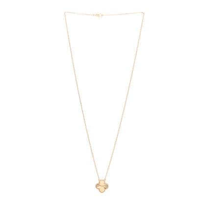 Van Cleef & Arpels 18K Yellow Gold Guilloche Vintage Alhambra Pendant Necklace 3 of 5