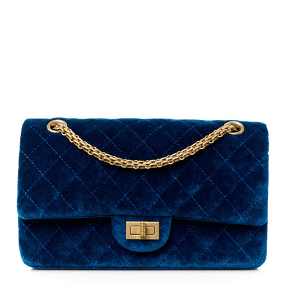 Chanel Velvet Quilted 2.55 Reissue 225 Flap Blue 1 of 11