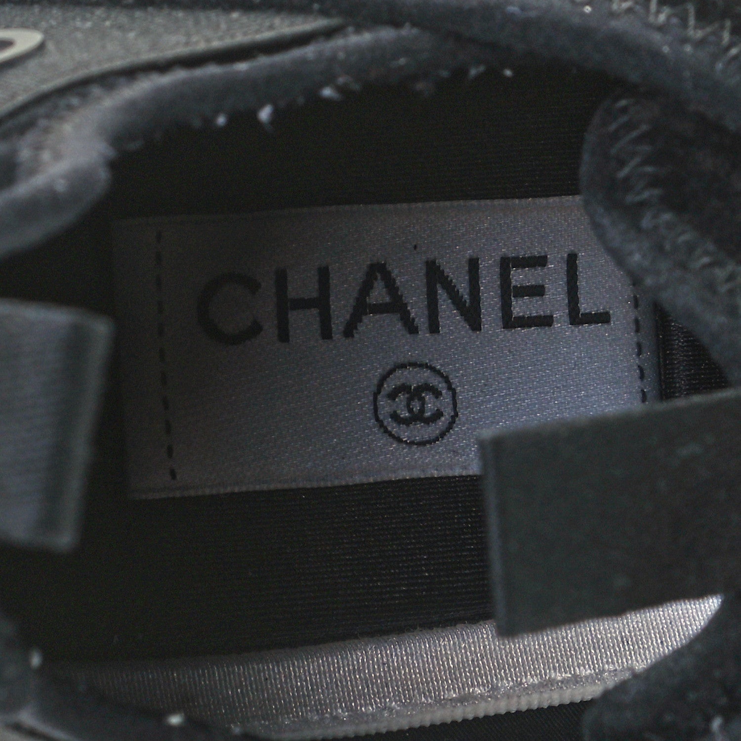 Chanel Velvet Calfskin Mixed Fibers CC Sneakers 41.5 Black 9 of 11