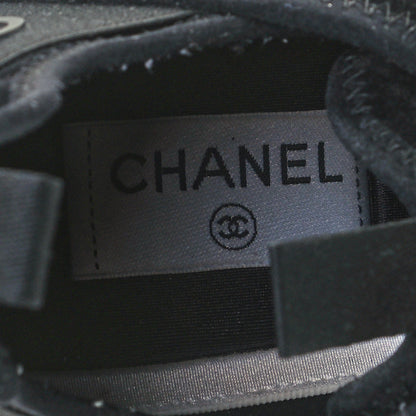 Chanel Velvet Calfskin Mixed Fibers CC Sneakers 41.5 Black 9 of 11