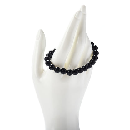 Tiffany Sterling Silver Black Onyx Bead Toggle Bracelet 2 of 4