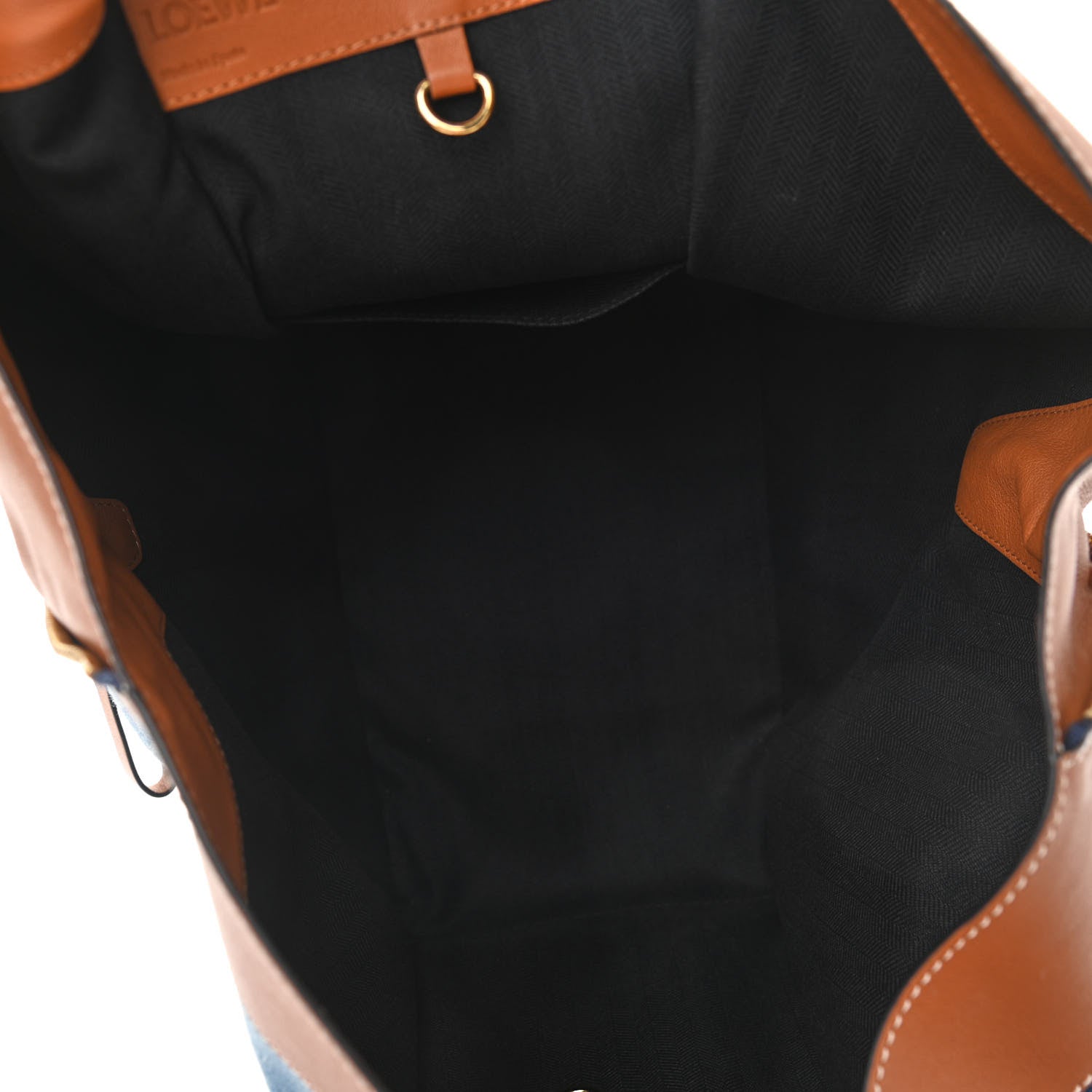 Loewe Calfskin Denim Medium Hammock Shoulder Bag Multitone Tan 8 of 11