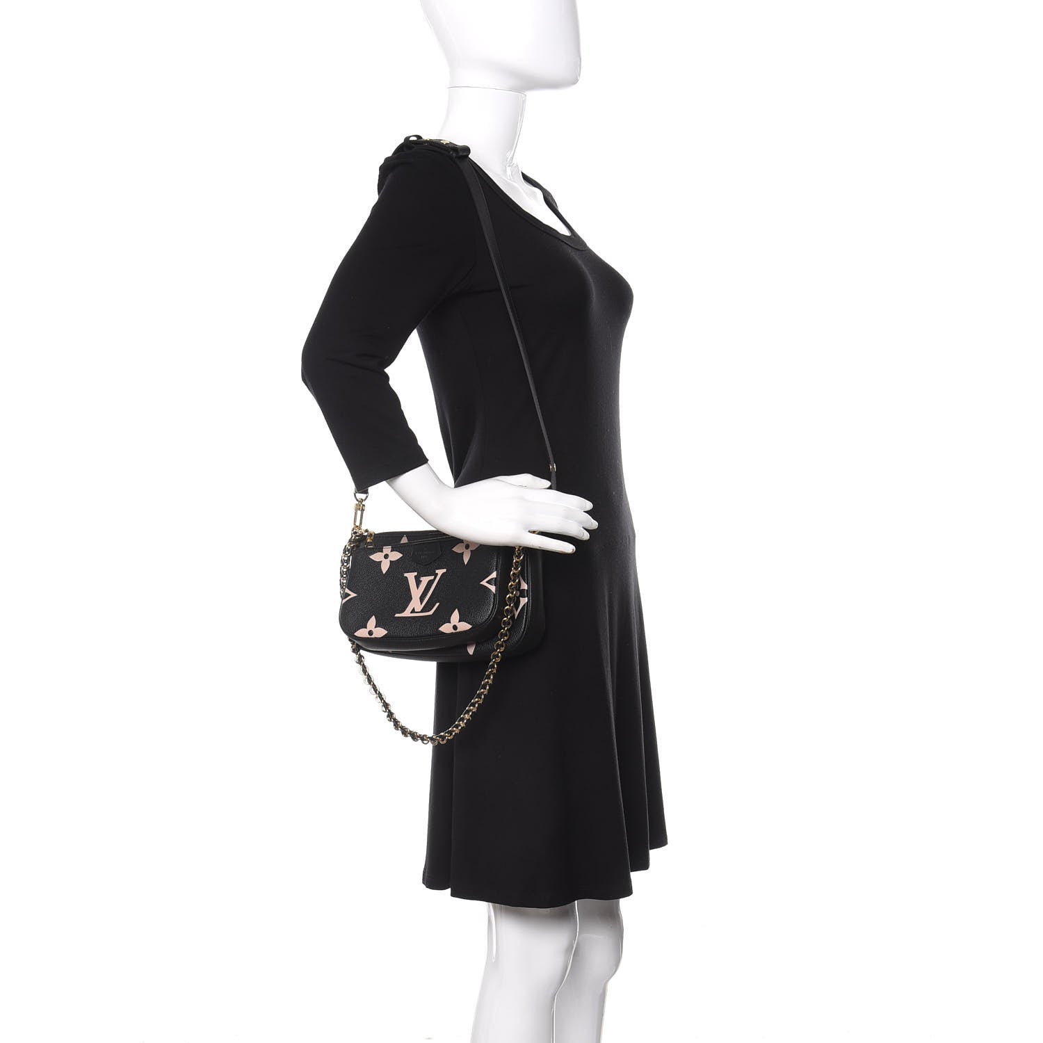 Louis Vuitton Empreinte Monogram Giant Multi Pochette Accessories Black Beige 2 of 10