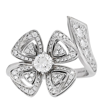Bulgari 18K White Gold Diamond Fiorever Bypass Ring 52 6 1 of 6
