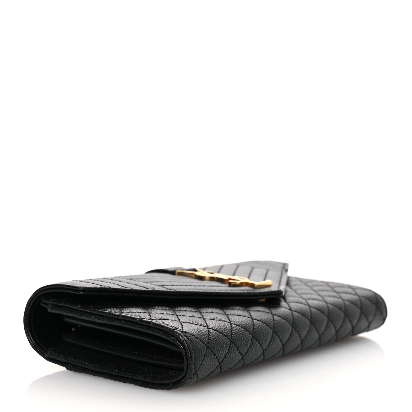 Grain De Poudre Mixed Matelasse Triquilt Large Monogram Wallet Black