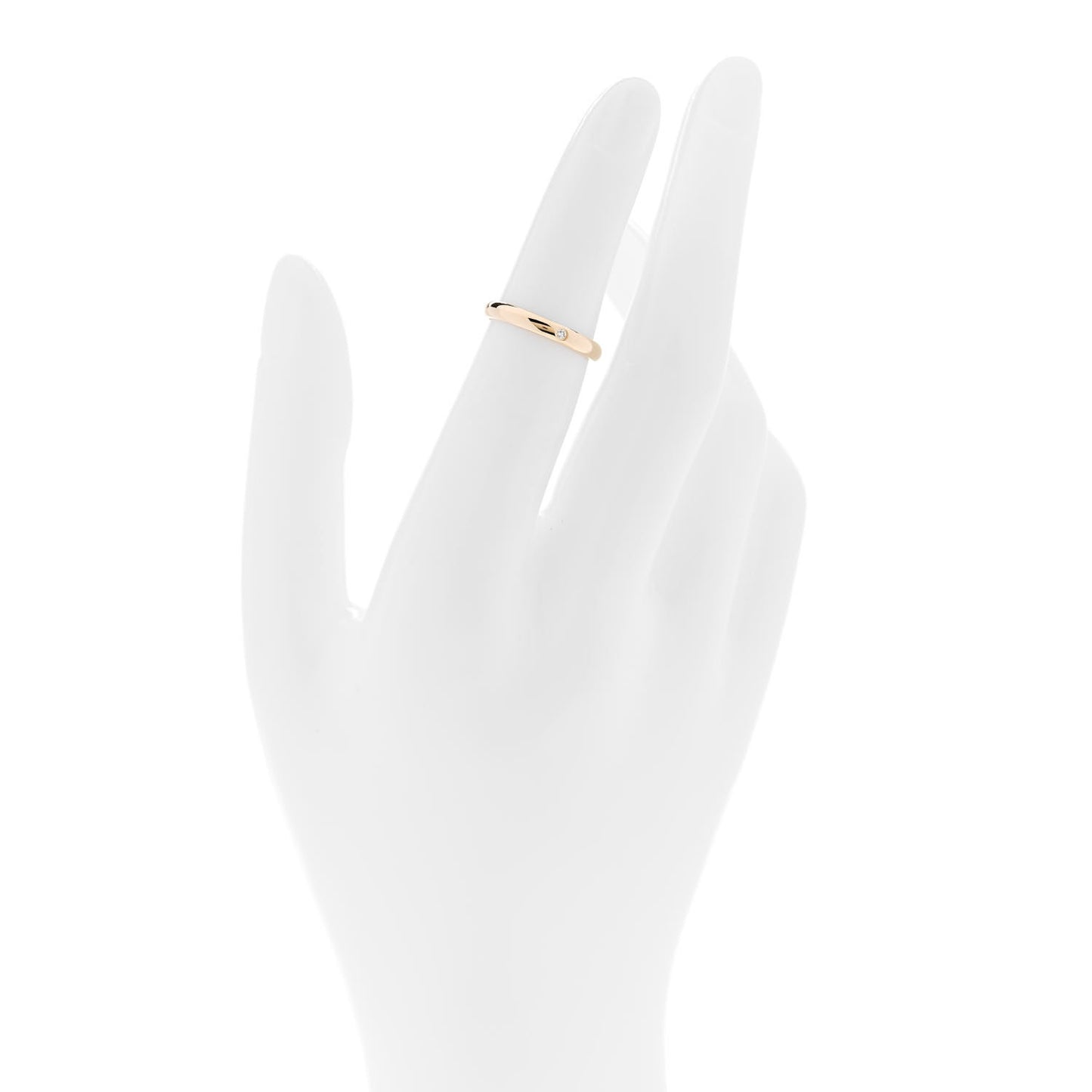 18K Yellow Gold Diamond 2.6mm 1895 Wedding Band Ring 48 4.5