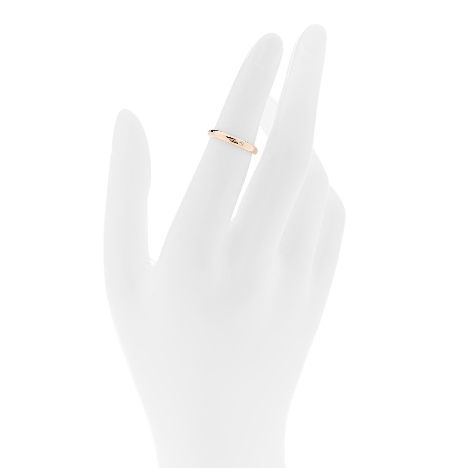 Cartier 18K Yellow Gold Diamond 2.6mm 1895 Wedding Band Ring 48 4.5 2 of 5