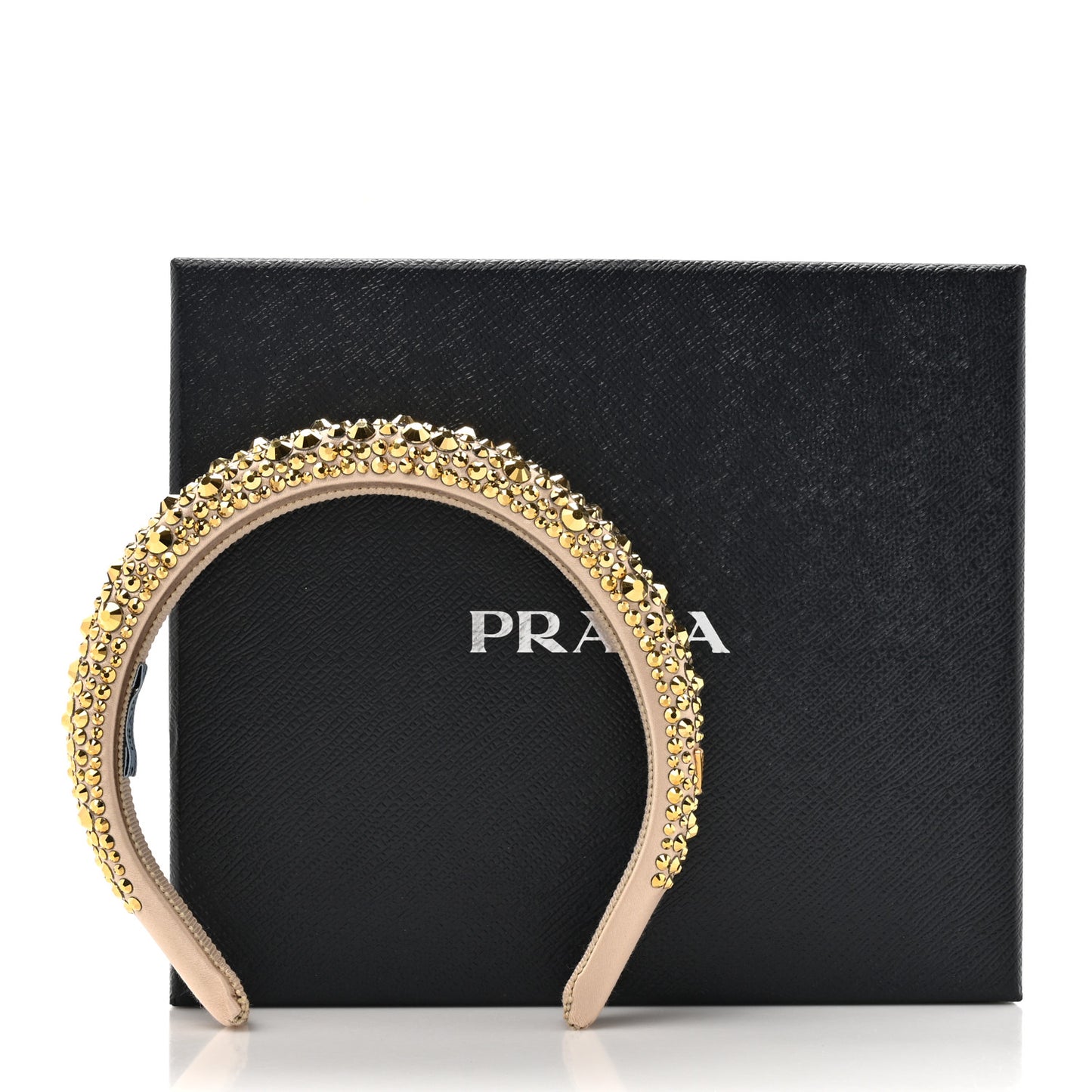 Satin Crystal Embellished Headband Platino