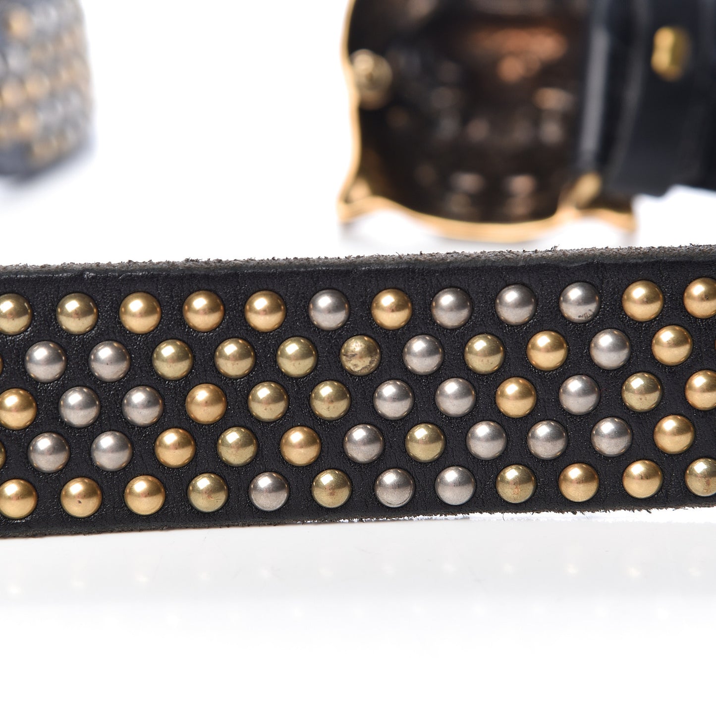 Calfskin Studded Feline Belt 105 42 Black