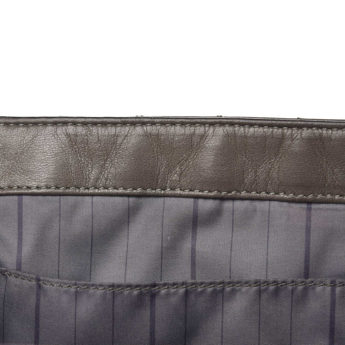 Glazed Calfskin Mademoiselle Lock Kelly Flap Bag Grey