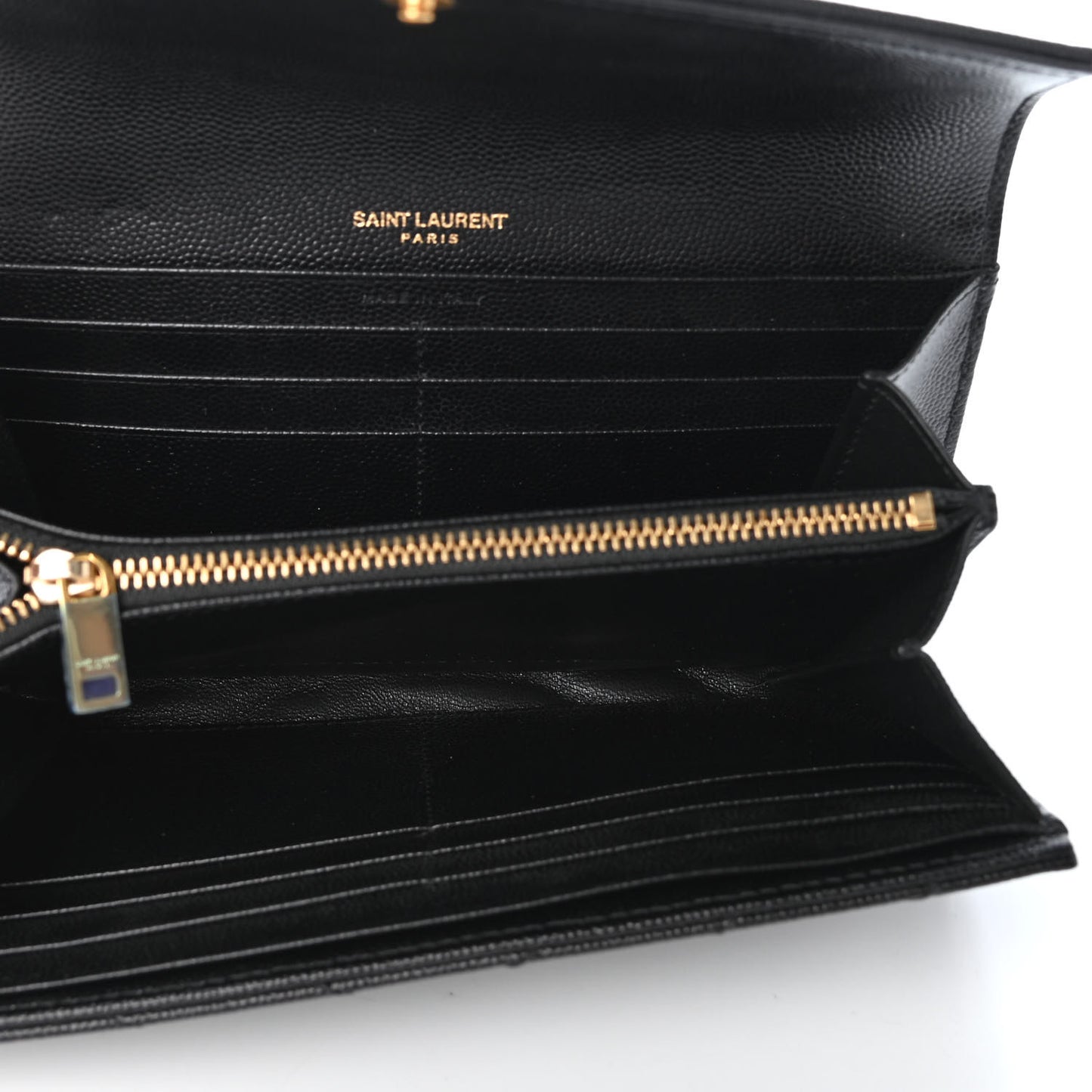 Grain De Poudre Matelasse Chevron Monogram Flap Wallet Black