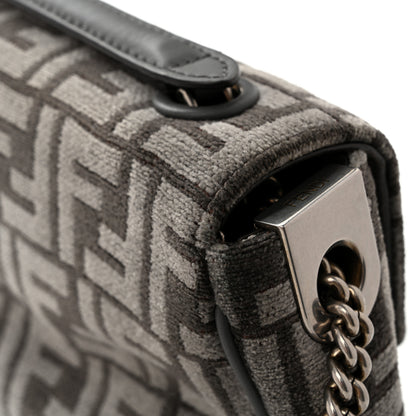 Fendi Chenille Vitello Seta FF Midi Chain Baguette Tortora 12 of 12