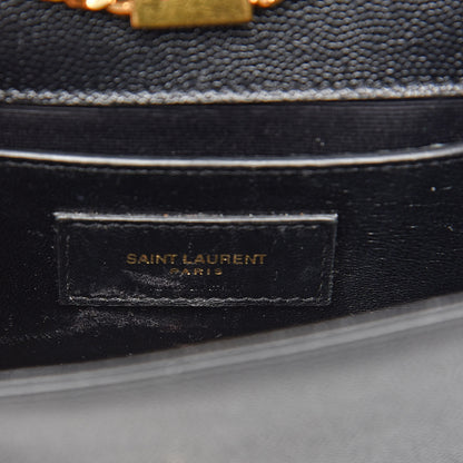 Saint Laurent Grain De Poudre Small Monogram Kate Satchel Black 6 of 11