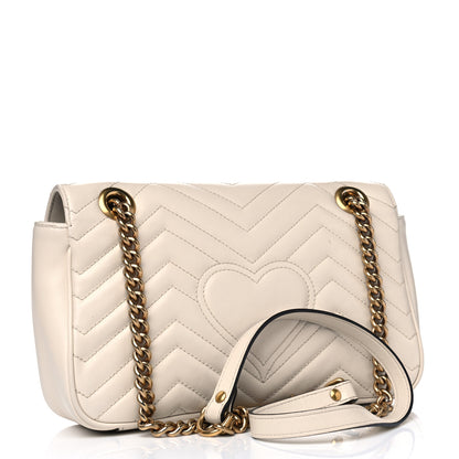 Gucci Calfskin Matelasse Small GG Marmont Shoulder Bag White 2 of 5