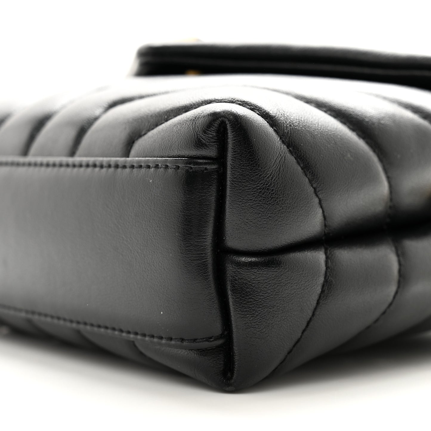 SAINT LAURENT Calfskin Y Quilted Monogram Toy Loulou Crossbody Bag Black