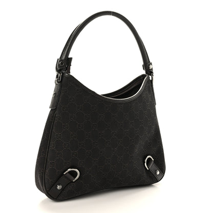 Gucci Denim Monogram Abbey D Ring Hobo Brown 4 of 10