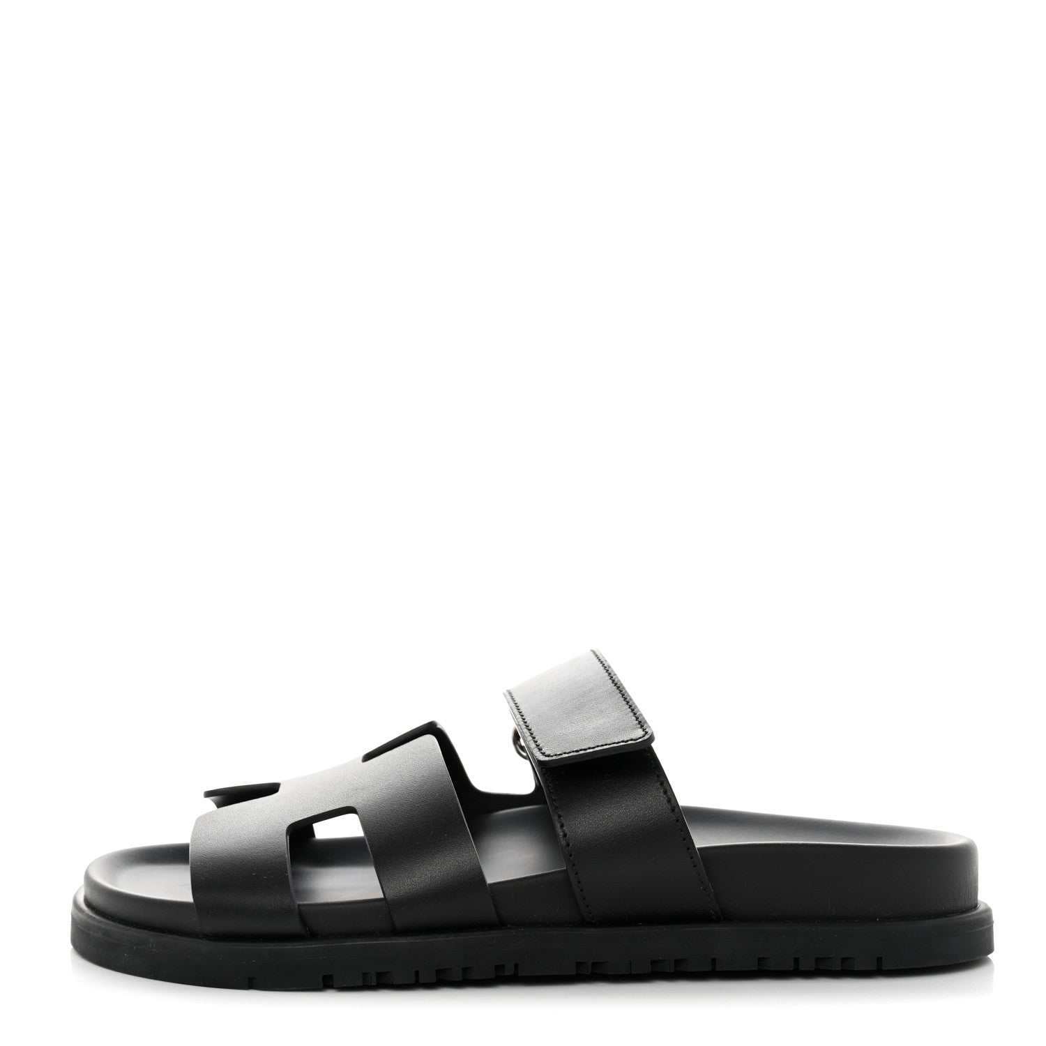 Hermes Calfskin Womens Chypre Sandals 36 Black 1 of 9