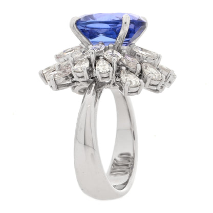 Parker & West by FASHIONPHILE 18K White Gold Diamond Tanzanite Oval Cocktail Ring 53 6.5 5 of 9