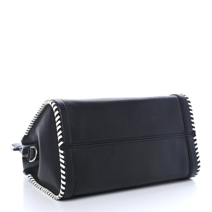 Alexander McQueen Pebbled Calfskin Small Whipstitch Skull Padlock Tote Black 3 of 4