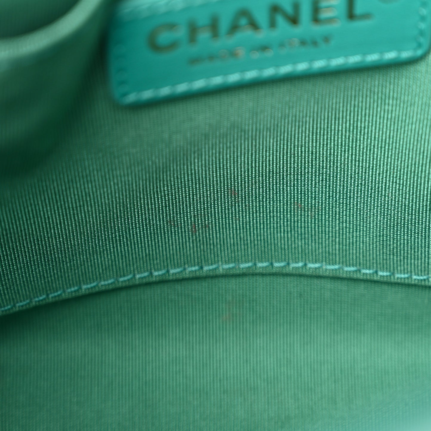 Calfskin Stitched Small Covered CC Flap Bag Green