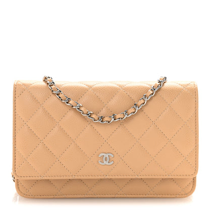 Chanel Caviar Quilted Wallet On Chain WOC Beige 1 of 13