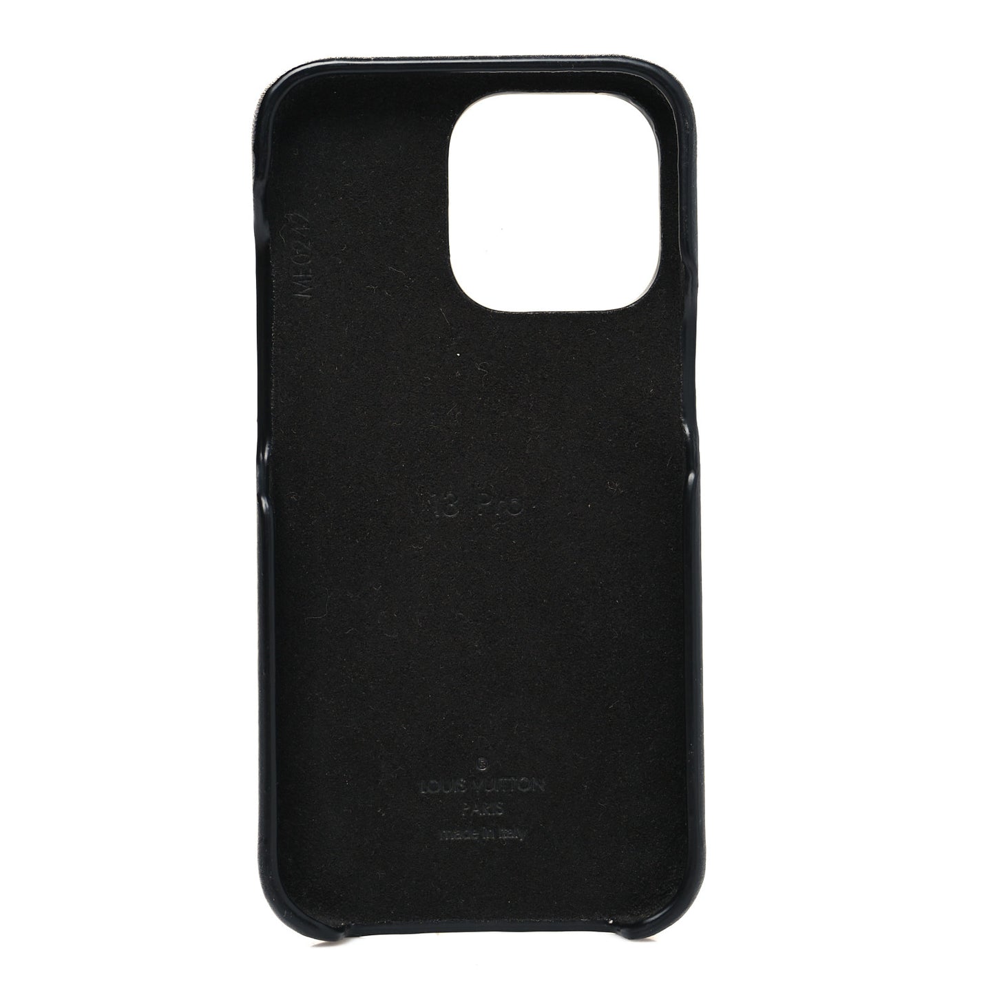 Lambskin Embossed Monogram Coussin iPhone 13 Pro Bumper Black