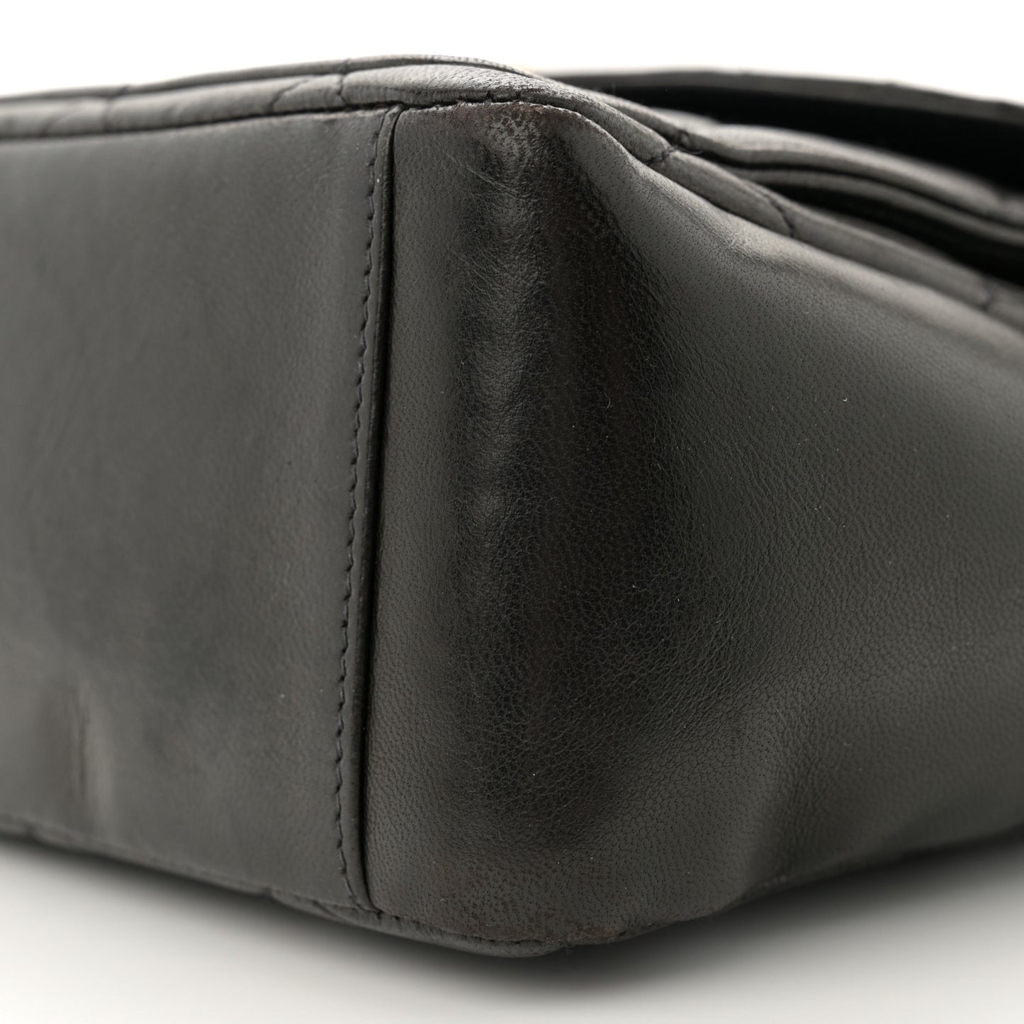 Lambskin Quilted Double Pocket Shoulder Bag Black