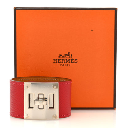 Hermes Epsom Kelly Dog Bracelet Rouge Casaque 6 of 6