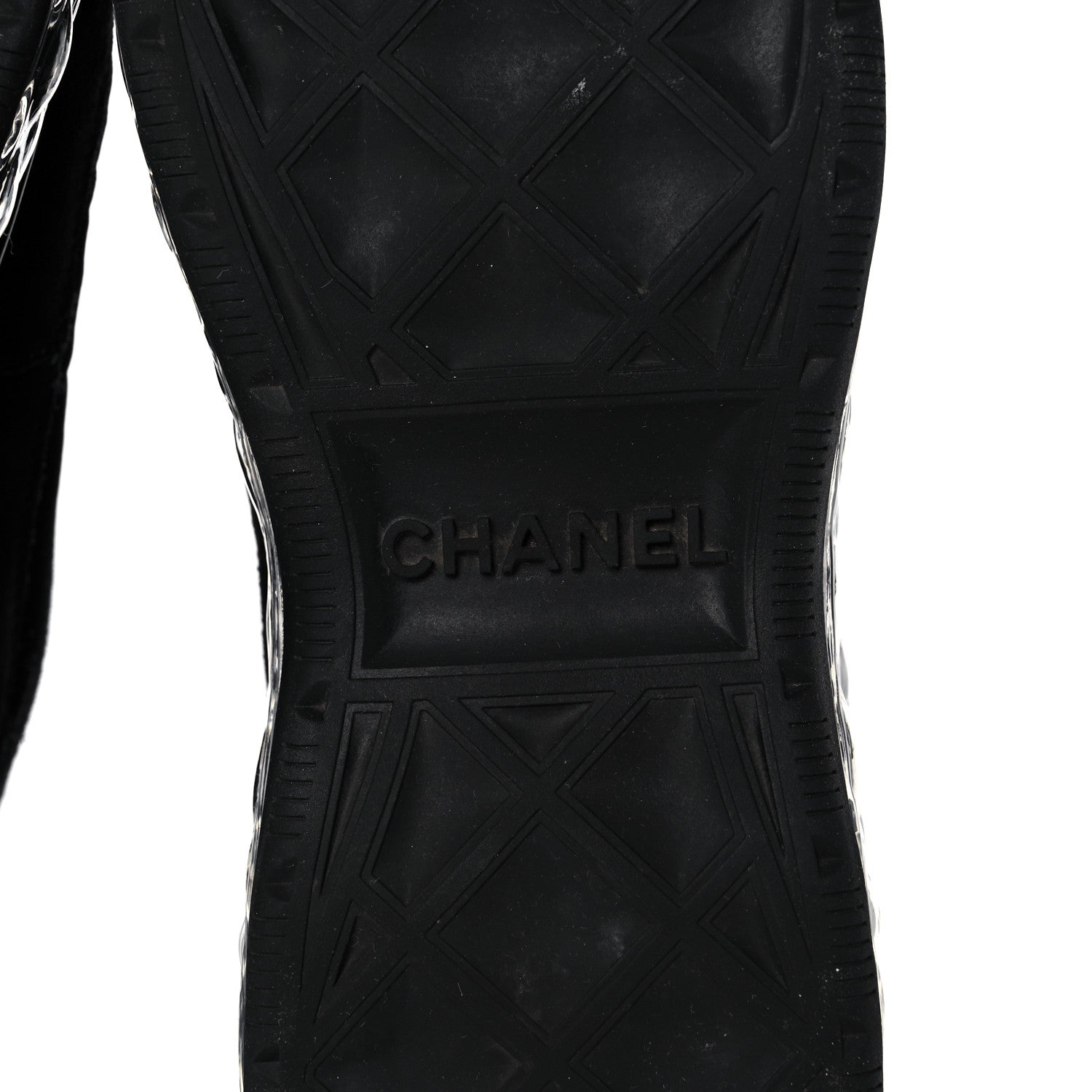 Chanel Suede Calfskin Velvet Grosgrain CC Sneakers 37 Black 6 of 7