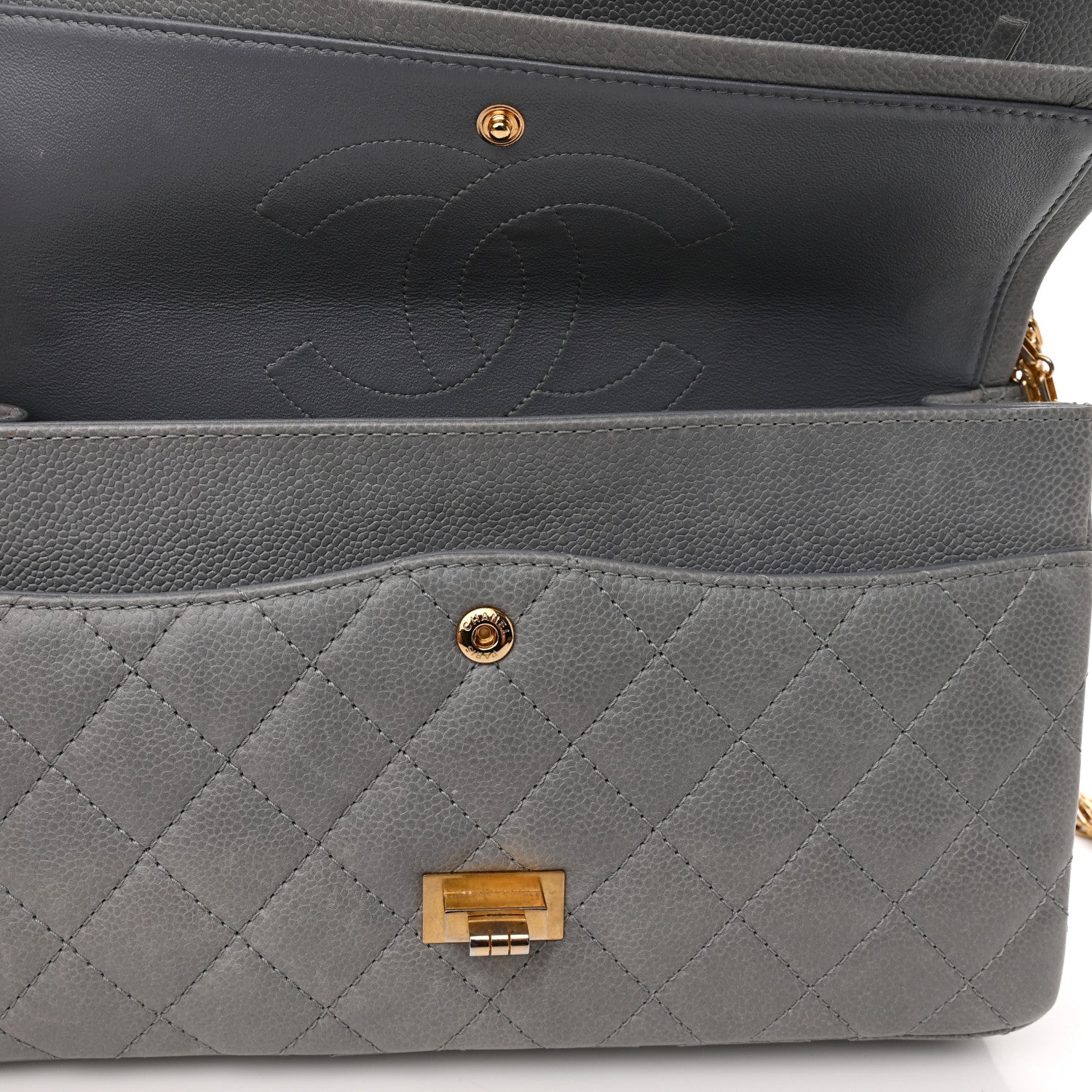 Chanel Caviar Quilted 2.55 Reissue 226 Flap Light Grey 14 of 14