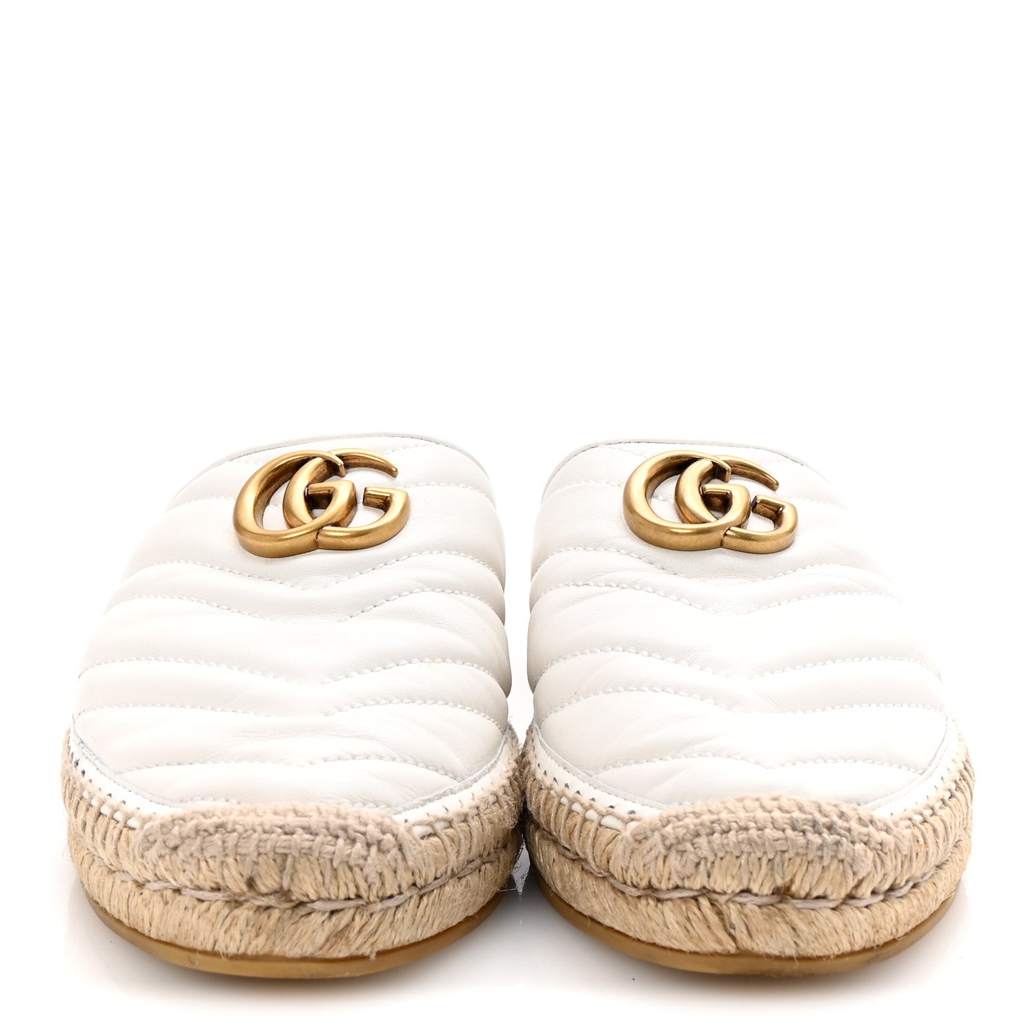 Gucci Nappa Matelasse GG Marmont Espadrille Slippers 40.5 Great White 3 of 10