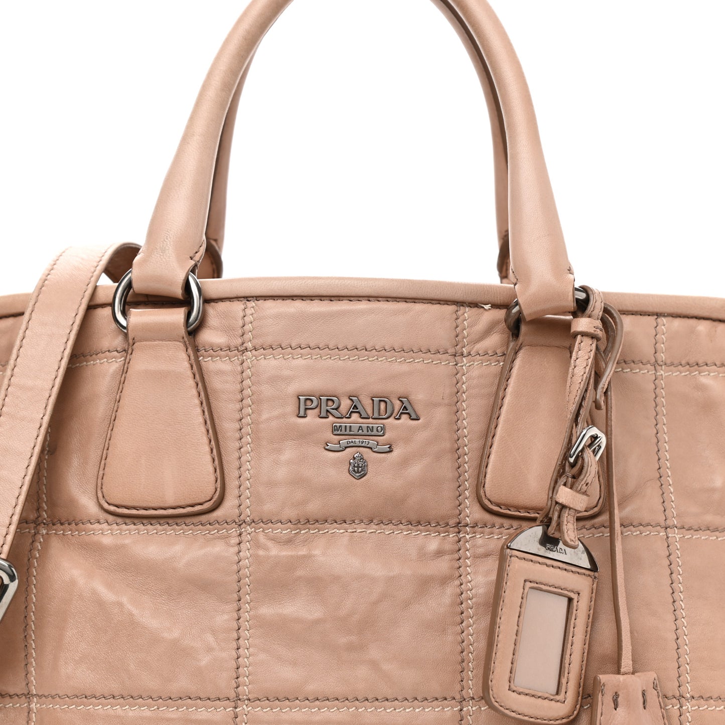 Nappa Antique Stitched Satchel Cammeo