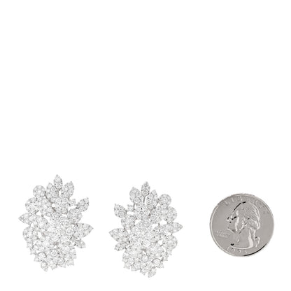 Parker & West by FASHIONPHILE 18K White Gold Diamond 9.28ctw Cluster Earrings 2 of 5