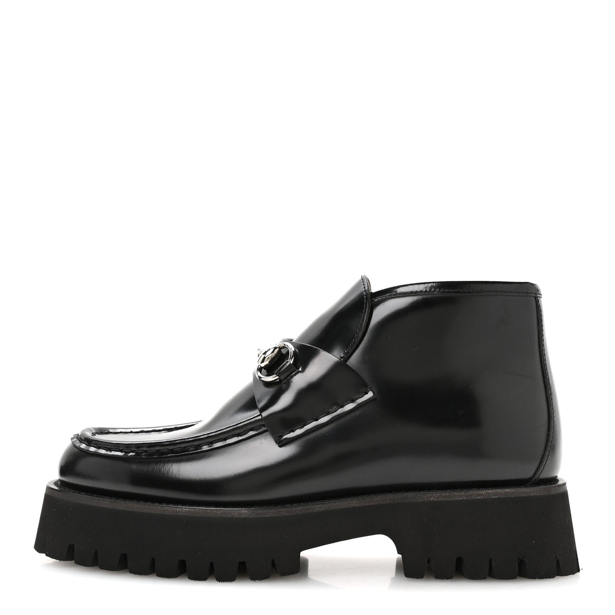 Cordovan Lux Womens Horsebit Platform Ankle Boots 38 Black