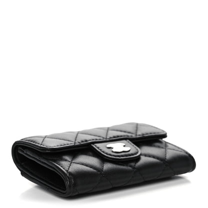 Chanel Lambskin Quilted Flap Card Holder Wallet Black 4 of 12
