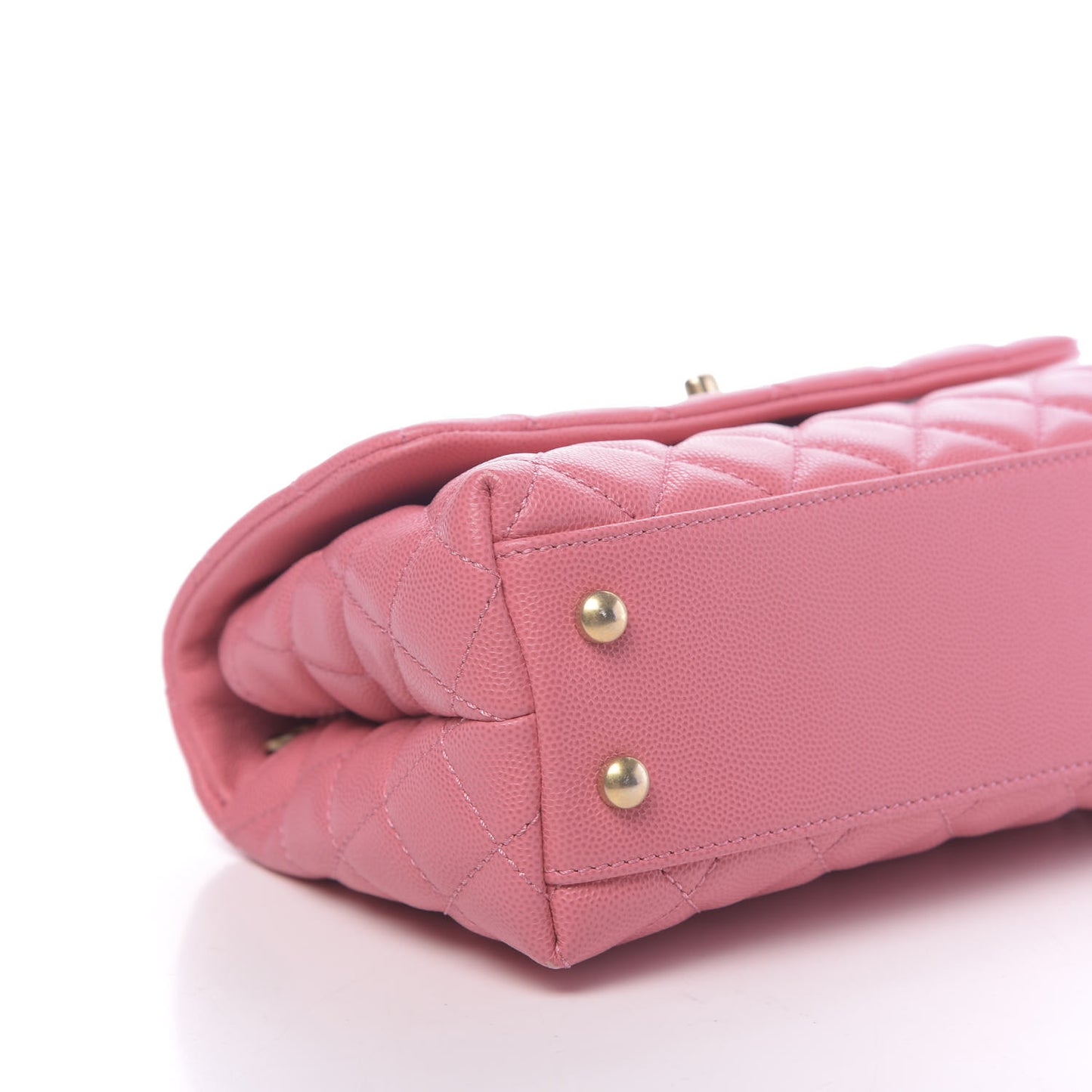 Caviar Lizard Embossed Quilted Mini Coco Handle Flap Pink
