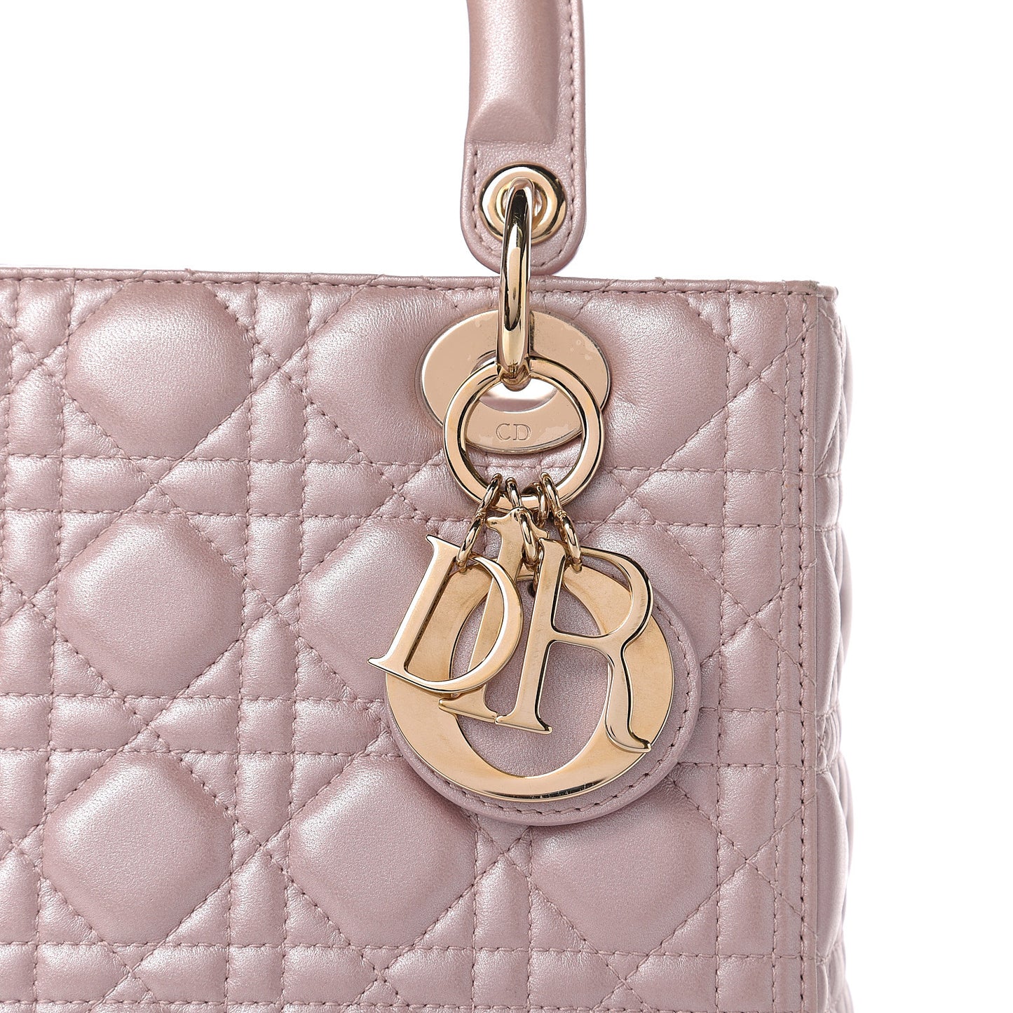Pearly Lambskin Cannage Medium Lady Dior Lotus